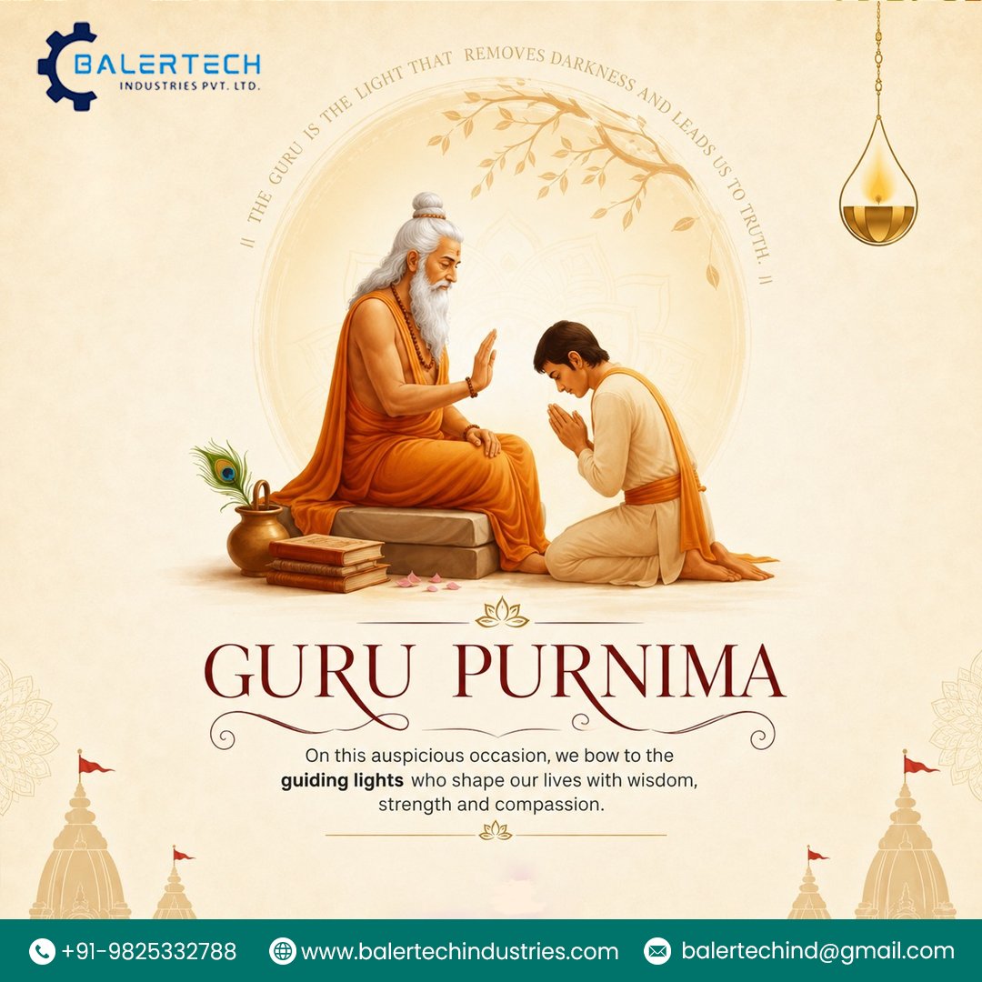 Balertech's tweet photo. 🙏 Happy Guru Purnima! Today, we express our heartfelt gratitude to the teachers and mentors who inspire us with wisdom, knowledge, and guidance. May their blessings always lead us toward success and happiness. 🌸✨

#GuruPurnima #Gratitude #Wisdom #Mentorship #Blessings https://t.co/5AURiEvRxJ