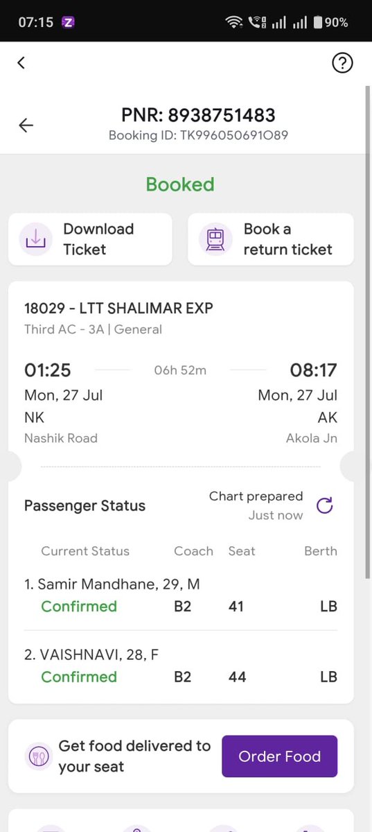 SamirMandhane1's tweet photo. @RailMinIndia @RailwaySeva @IRCTCofficial @ConfirmTKT Kindly clear this issue. Train was late by more than 3 hours and TDR was filed. No refund till now. https://t.co/ve0wALyjG3