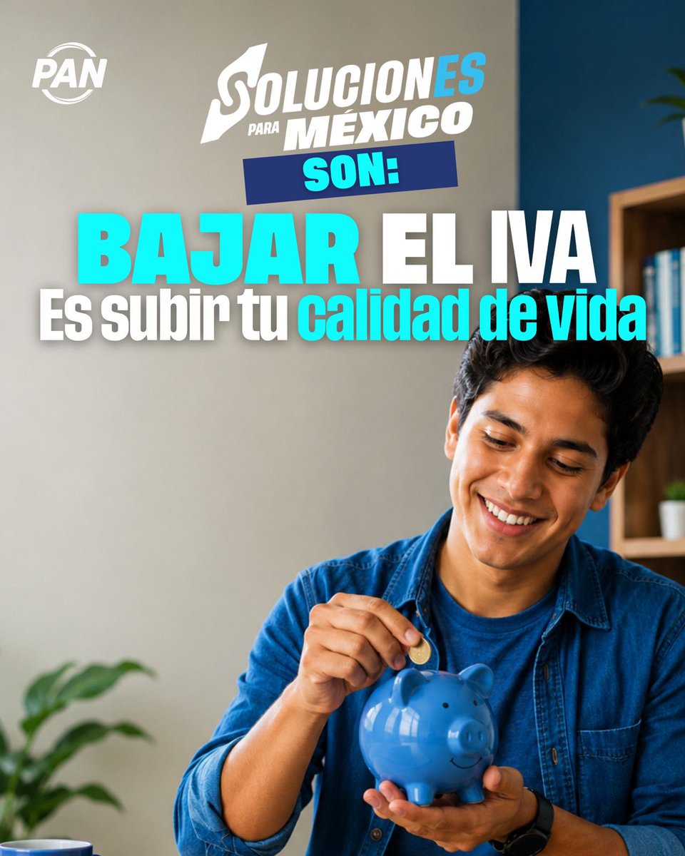 JorgeRoHe's tweet photo. Bajar el IVA significa que el dinero alcance para más y que las familias recuperen tranquilidad.

No se trata solo de pagar menos, sino de vivir mejor. 🙌🏻

#SolucionesParaMéxico #PatriaFamiliaYLibertad https://t.co/2AQmeXpENR
