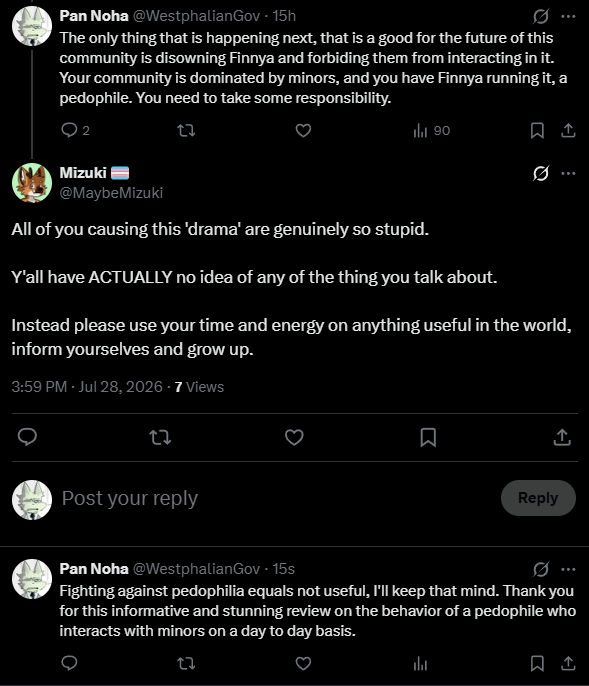 WestphalianGov's tweet photo. Another user who has moved on to bluesky logging onto twitter to leave a comment. I guess those allegations of bluesky being a place where CSAM content wasn't a lie, huh? https://t.co/t0s05USs95