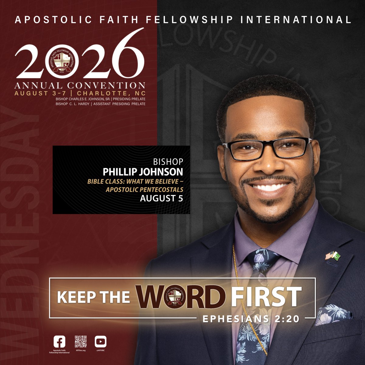 AFFI_Inc's tweet photo. WEDNESDAY, AUGUST 5, 2026
God moves in miraculous ways—don’t miss Him move at the 2026 Annual Convention in Charlotte, NC. KEEP THE WORD FIRST!
🚨REGISTER TODAY!🚨 https://t.co/AT1SSWWoai https://t.co/H52b4kz5wA