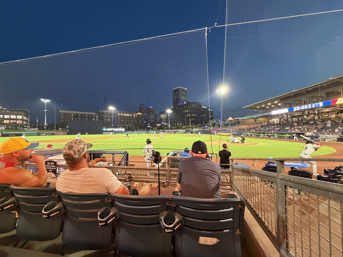 kadewitten's tweet photo. @MLBcathedrals little AA action this evening at OneOK Field in Tulsa.  It’s hot as crap, but can’t beat the view for the $$$! https://t.co/Gndu42Hrr0