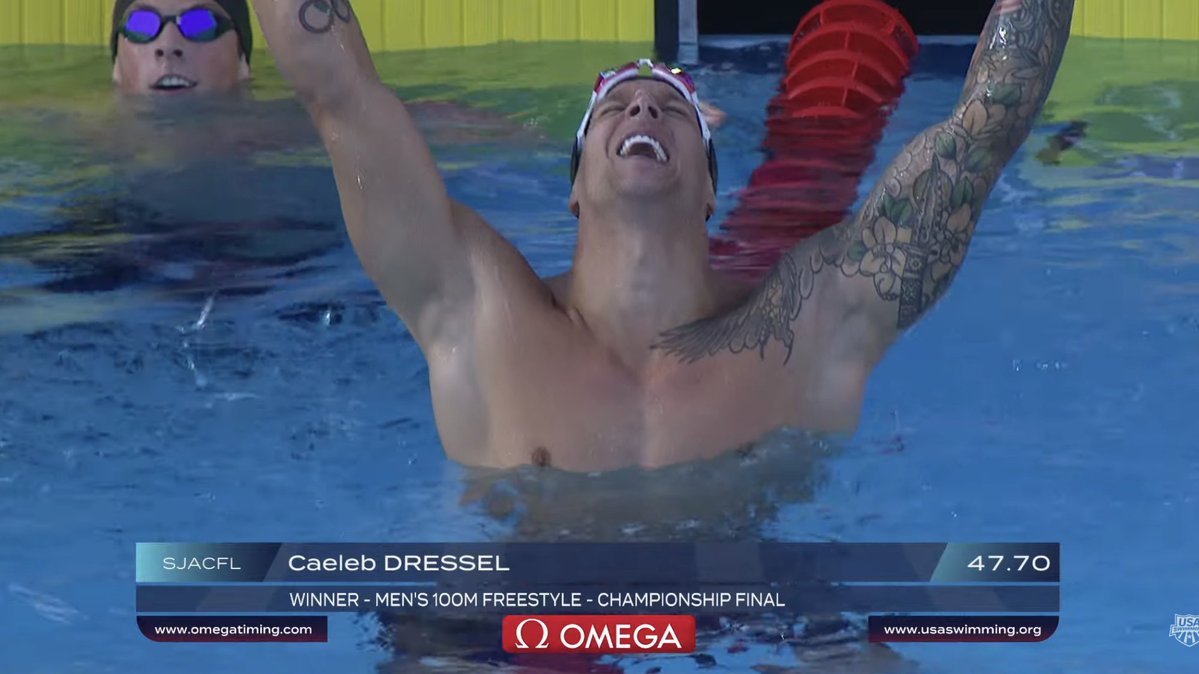 kylesockwell's tweet photo. Goosebumps. 

Caeleb Dressel is back on top of the podium, y'all. https://t.co/hTLxNTpNTY