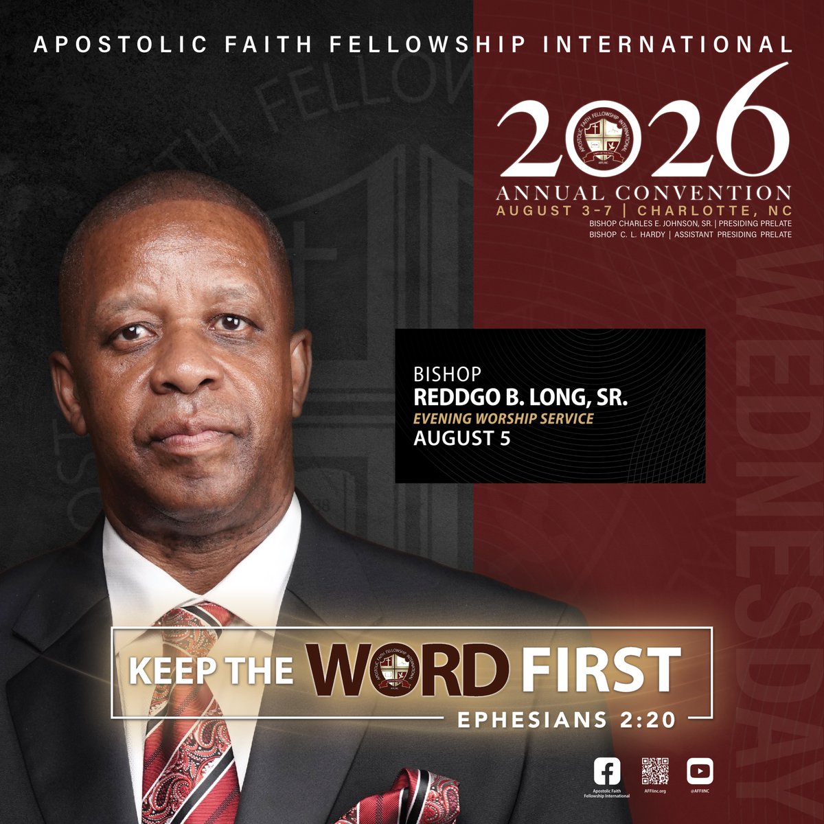 AFFI_Inc's tweet photo. WEDNESDAY, AUGUST 5, 2026
God moves in miraculous ways—don’t miss Him move at the 2026 Annual Convention in Charlotte, NC. KEEP THE WORD FIRST!
🚨REGISTER TODAY!🚨 https://t.co/AT1SSWWoai https://t.co/2nvOzW3KAQ
