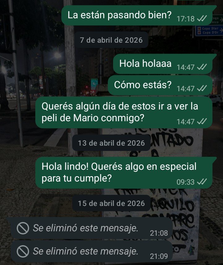 _ro_sr's tweet photo. Mi final boss del migajeo: sobrino adolescente (los mensajes eliminados eran videos de YouTube que le quería mandar a un amigo y me mandó por accidente 🥲) https://t.co/uFQy5D4aKk