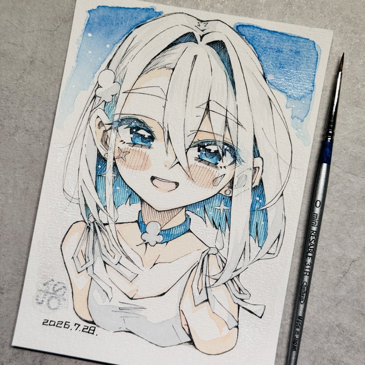 手描きアナログイラスト水彩画① 水彩画描きました🎨 #アナログイラスト