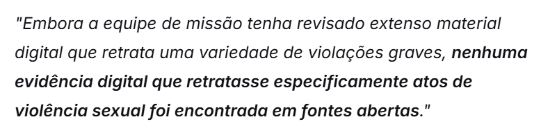 susanabotar's tweet photo. 🚨NÃO HÁ PROVAS DE ESTUPROS EM 07/10🚨
O relatório da ONU foi elaborado A CONVITE DA PARTE INTERESSADA, ISRAEL. A relatora não entrevistou qualquer vítima, baseando-se em falas de TERCEIROS e e SUPOSIÇÕES  a partir de imagens, sem qualquer EXAME FORENSE que confirmem estupros👇 https://t.co/yROnhmj8UM