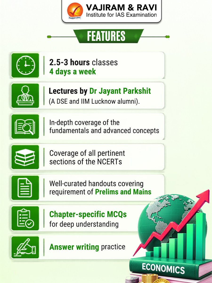 VajiramRavi's tweet photo. π Strengthen your understanding of Economics with Vajiram & Ravi's Economics Module for General Studies 2027
π
Starts: 3rd August 2026
π Mode: Offline | Online
π For more details, contact us at: 080-622-063-30
#EconomicsModule #GeneralStudies #UPSC2027 https://t.co/aJsDfD0oa9
