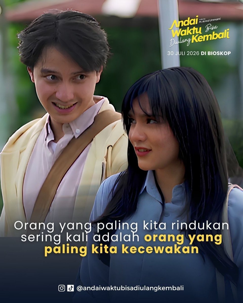 fmmstudios_'s tweet photo. Pernah nggak sih ngerasa kangen banget sama seseorang, tapi di sisi lain ada rasa bersalah yang bikin kita ragu buat sekadar nyapa karena pernah ngecewain dia?

#andaiwaktubisadiulangkembali #filmandaiwaktubisadiulangkembali #filmindonesia #filmbioskop https://t.co/OrcqqVKoPf
