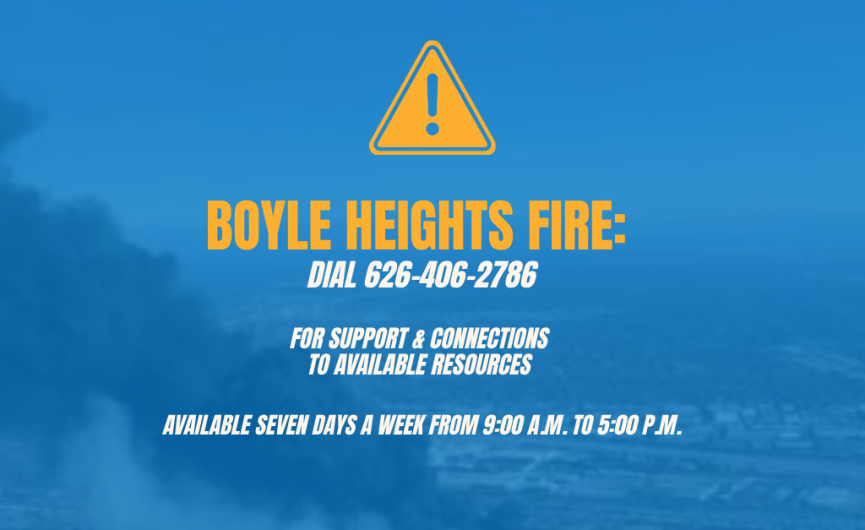 lacivilrights's tweet photo. Have You Been Impacted by the Boyle Heights Fire and Need Temporary Housing? 211 LA is helping impacted residents connect to information, relief resources, and available support. 

#BoyleHeights #BoyleHeightsFire #LosAngeles #Resources #CommunitySupport https://t.co/pZNCN5v15B