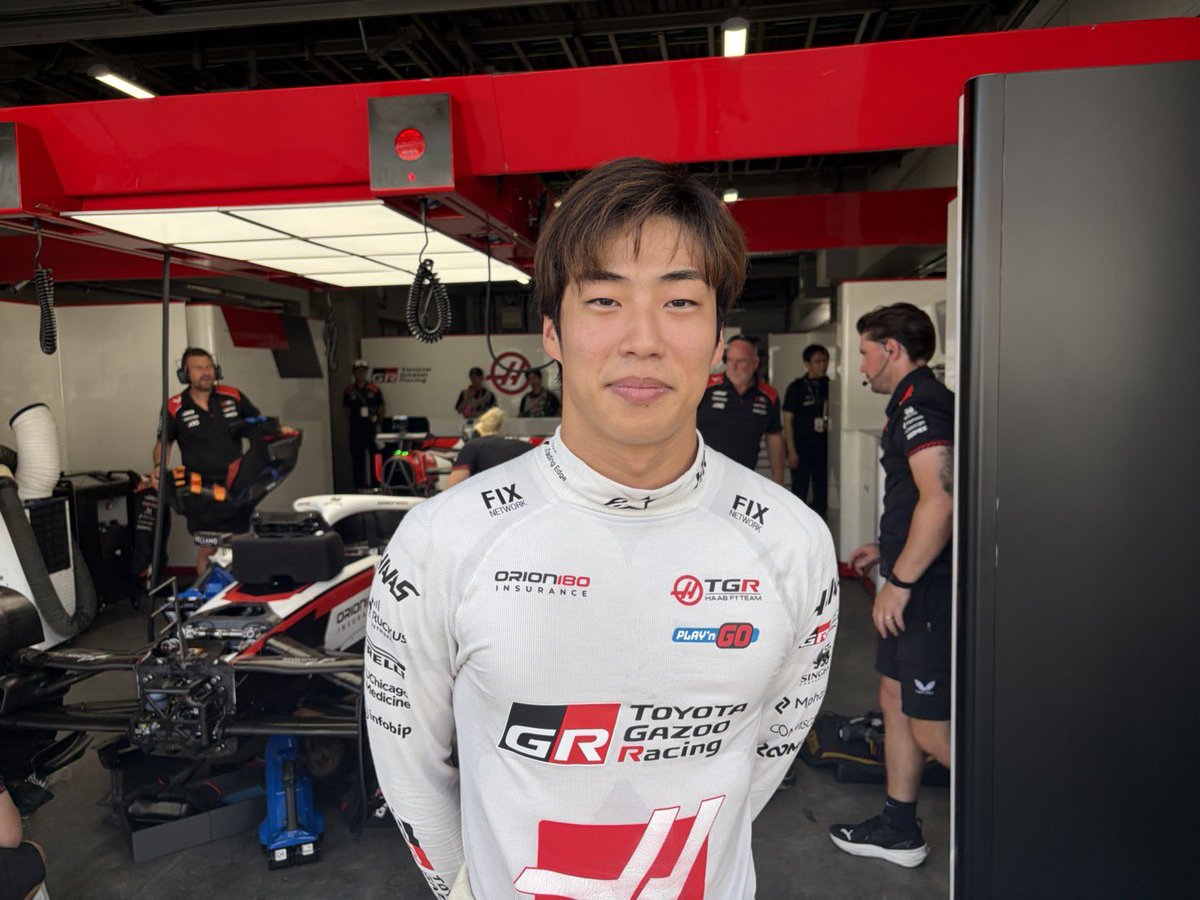 cx_motorsports's tweet photo. TGRハースTPC2日目🏎️💨

#坪井翔 選手午前の走行終了🫷

ミディアムタイヤで1分17秒914⏱️
2日間で最速ですが、体感で気温は30℃超💦
ピットに戻ったタイミングではブロワーでタイヤを冷ますシーンも見られるなど、ベストなアタックコンディションではなさそう…🧐

このあとは #福住仁嶺 選手が走行します👀

#f1fujitv #f1jp #f1 #FOD #f1fujinext