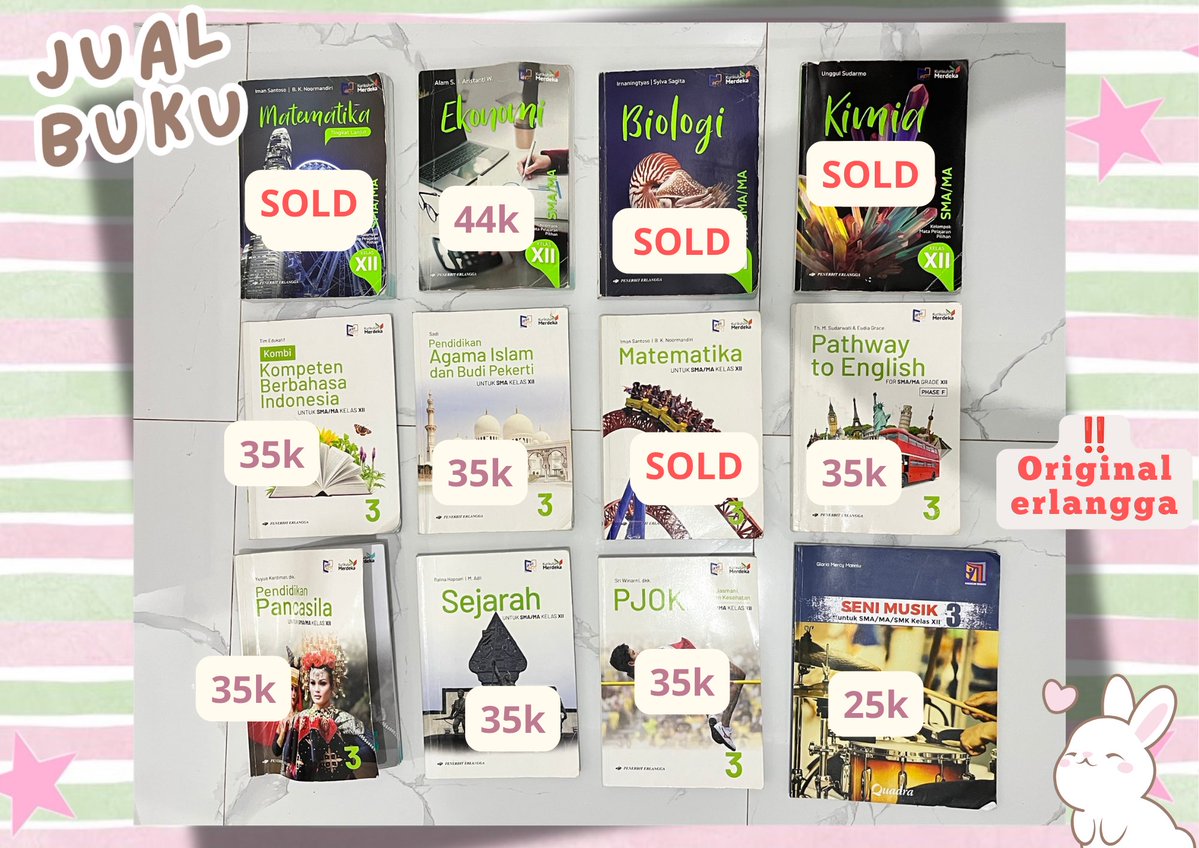 Oplik_'s tweet photo. haiii wts buku kelass 12 original erlangga, murahh, bisa nego, bisa toko oren yaa😘😘
klo minat bisa dm 🤗🤗
#zonauang #jualbuku #sma #kelas12 https://t.co/0SKxApwVY8