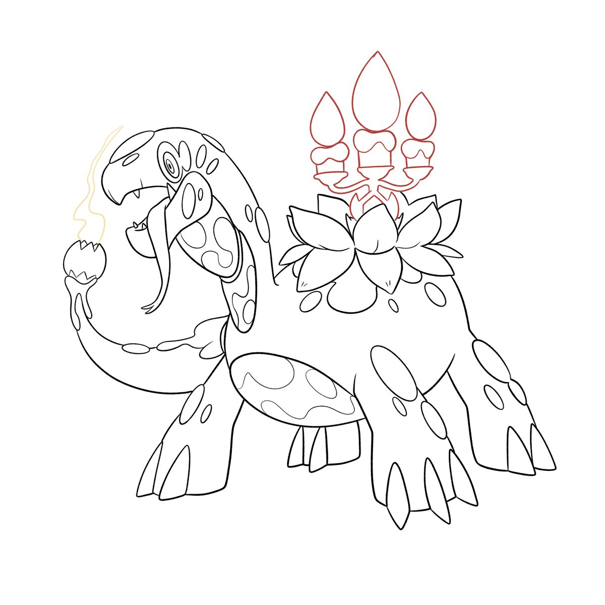 sarivalregion's tweet photo. Sketches of Tera Gilamelt and Tera Splatatus. Designed by @jhoanjlf 

Lotus flower + fire tera crown. Strawberry cake + fairy tera crown. https://t.co/Oo75uXEbBM