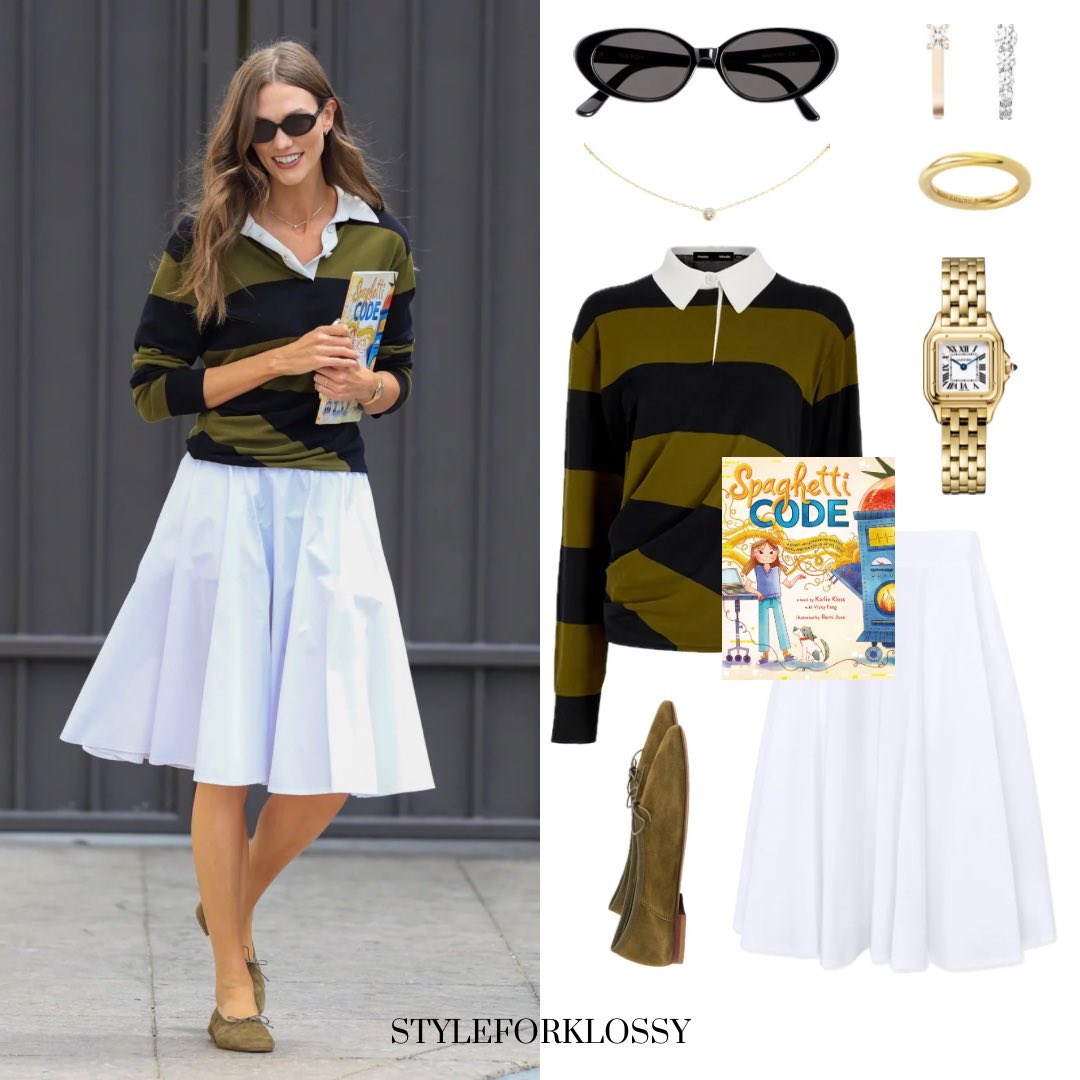 styleforklossy's tweet photo. for the LA reading of ‘spaghetti code’ karlie kloss wore:

— Velvet Canyon, “The Poet Sunglasses” - $258

— Melissa Kaye, “Aria U Huggie Hoop (Partial Diamond)” - $3,250

— Melissa Kaye, “Aria U Huggie Hoop” - $4,950

— Cartier, “D’amour necklace” - $2,490 https://t.co/hDhDWsY9UP