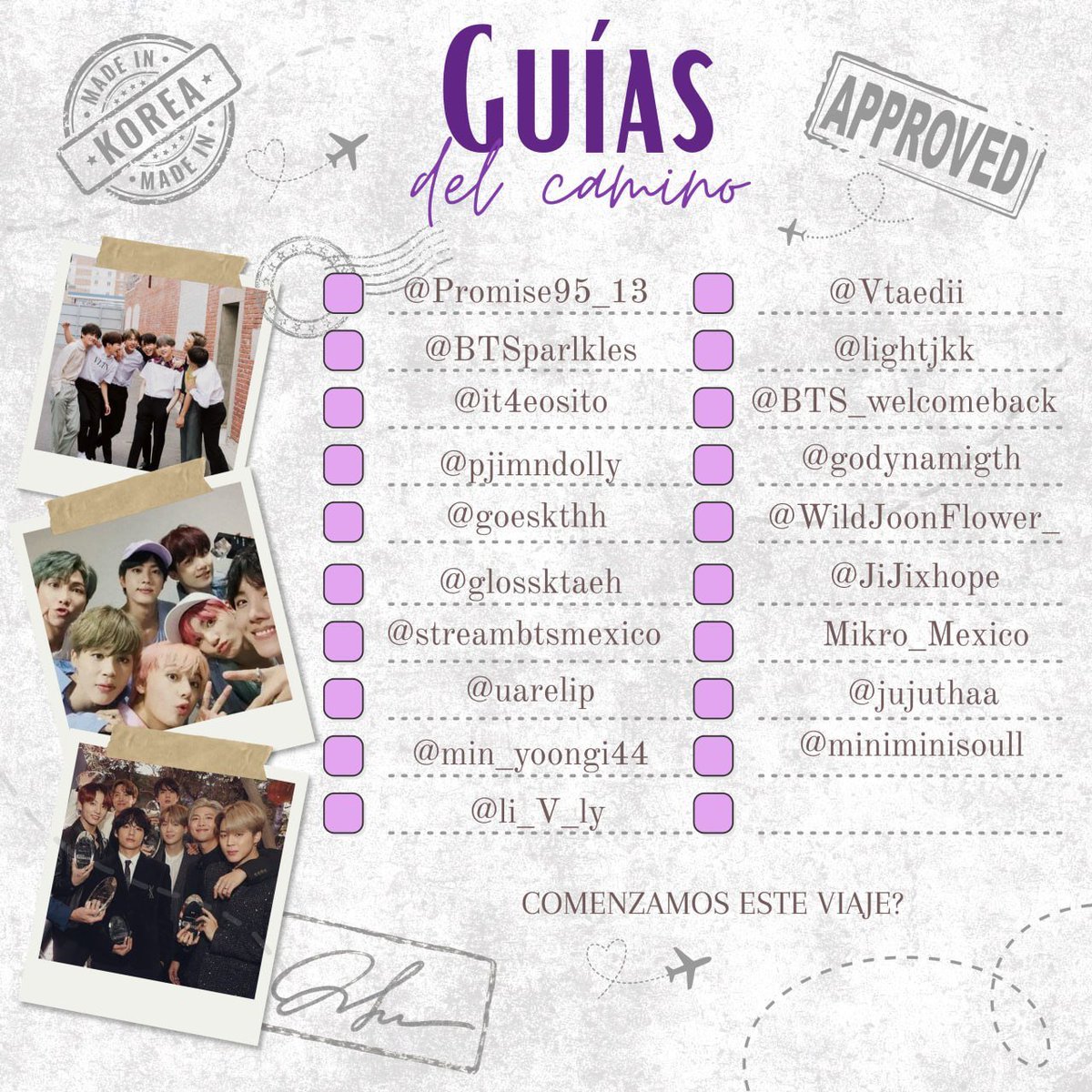 OjitosBambiii's tweet photo. @Promise95_13 @BTSparkles @i4taeosito @pjimndolly @goeskthh @glossktaeh @streambtsmexico @uarelip @min_yoongi44 @li_V_ly 👣 | @Vtaedii 
👣 | @lightjjk 
👣 | @BTS_welcomeback 
👣 | @godynamigth 
👣 | @miniminisoull 
👣 | @JiJixhope 
👣 | @WildJoonFlower_ 
👣 | @Mikro_Mexico 
👣 | @jujulthaa https://t.co/uqUcdPWWBh