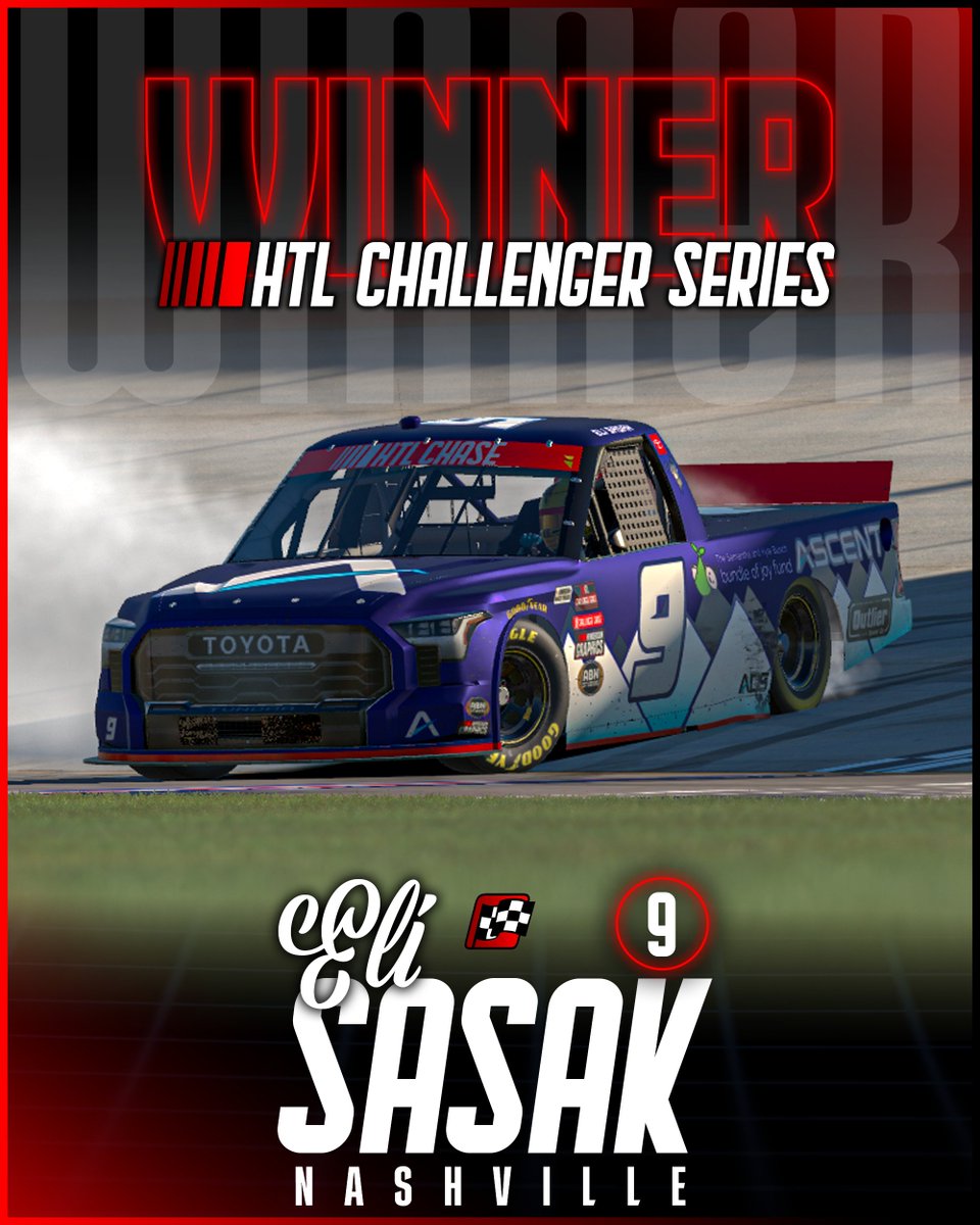 HTLRacingLeague's tweet photo. Eli Sasak clutches up in the Chase and wins in Nashville!

#HTLChallenger | @ABN_Studios https://t.co/oZFtwNOwcA