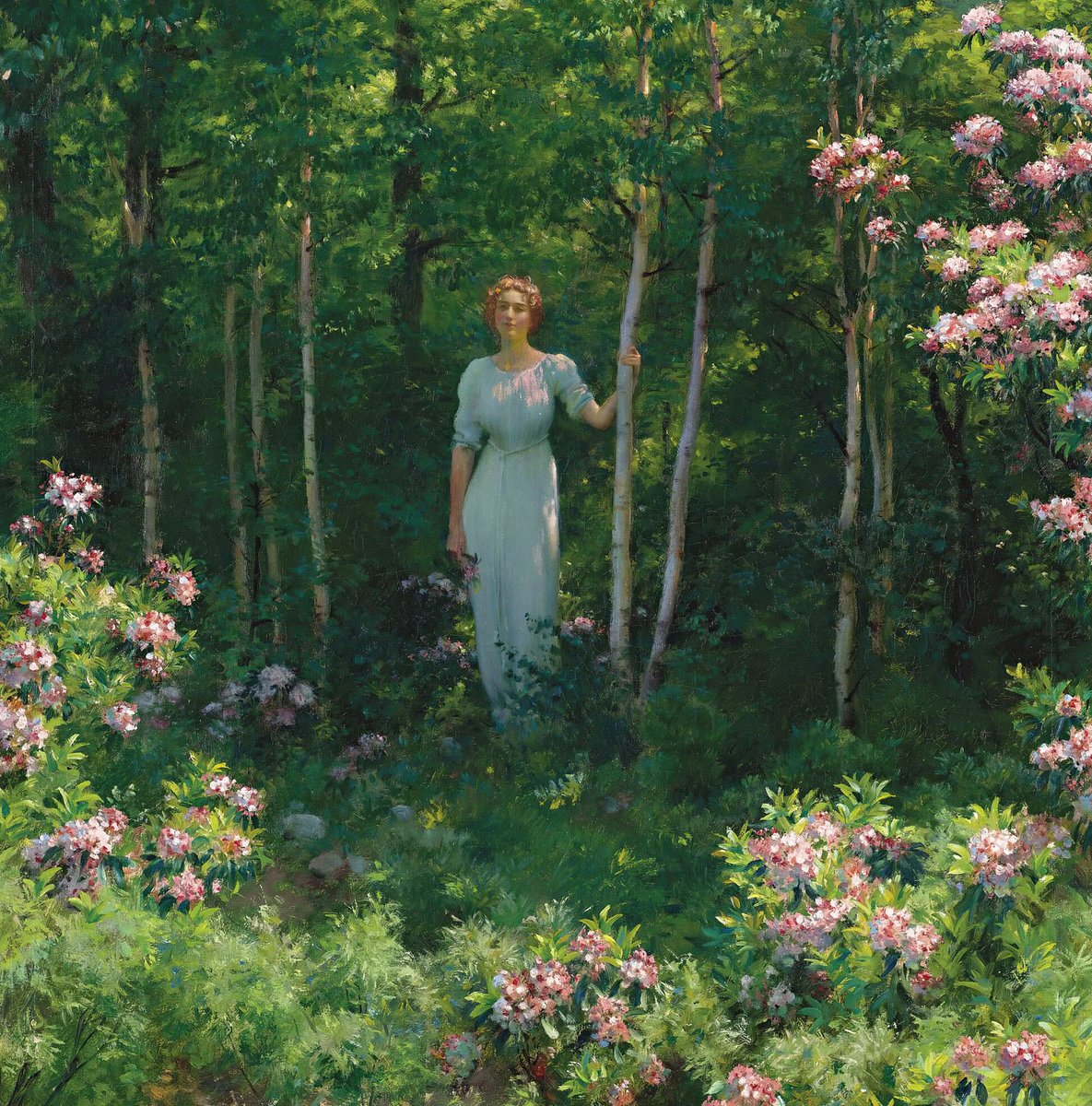 unconquered_sol's tweet photo. The Edge of the Woods 
— Charles Courtney Curran (1912) https://t.co/V4Bfte1UMP
