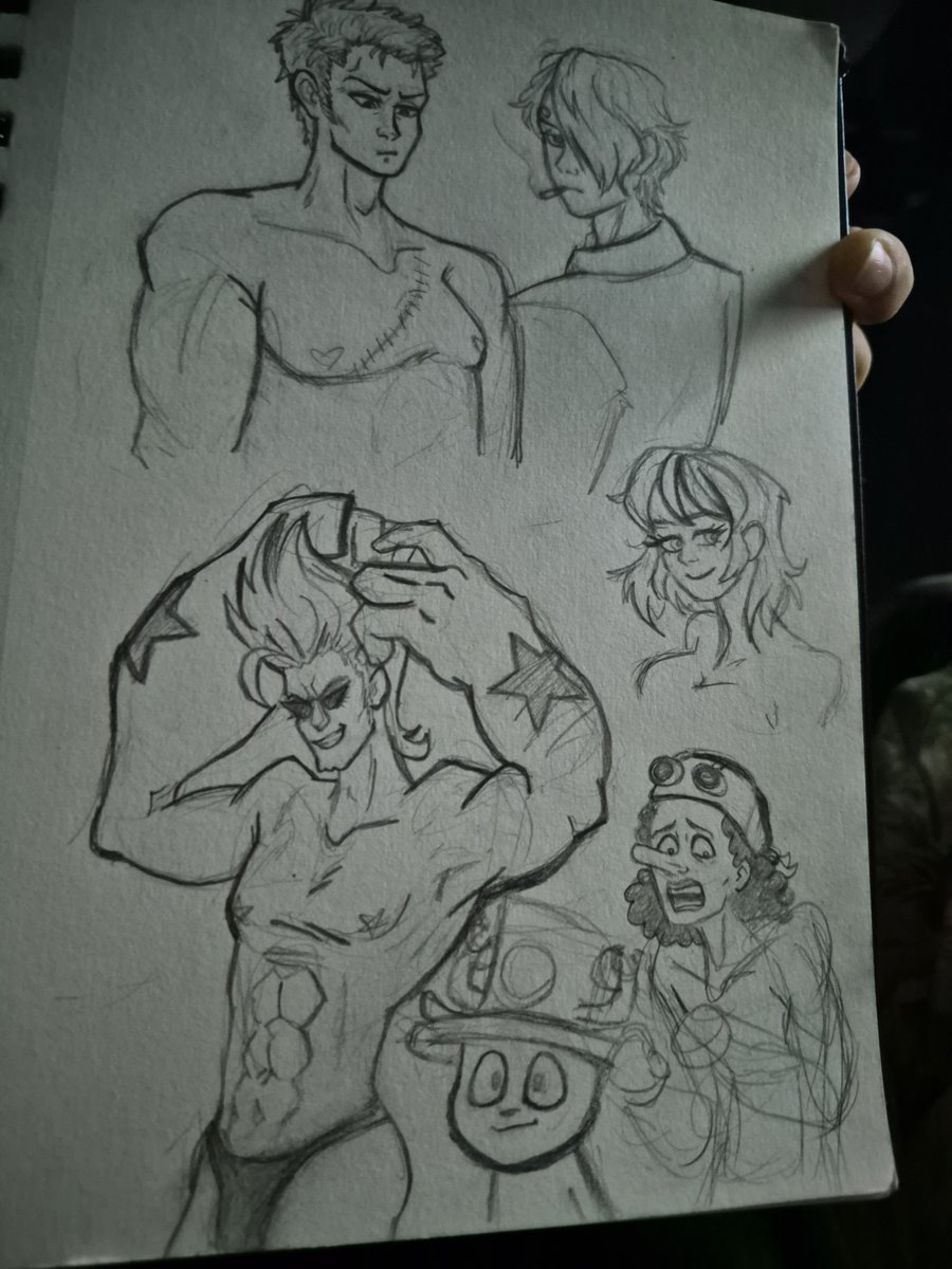 Rexxcos's tweet photo. Just be drawin the crew while watching one peice https://t.co/s4EZLfyFcX
