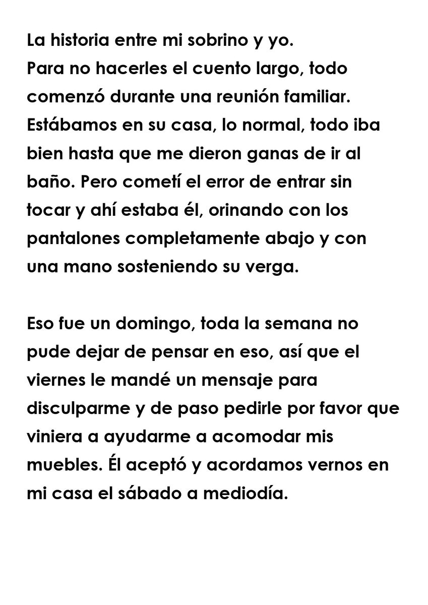 AndyInces's tweet photo. Porque lo prometido es deuda:
El inicio de una historia incestuosa entre mi sobrino y yo.
Se lass dejaré así por ahora, si les gusta buscare una forma más cómoda de seguirles contando. Porque con puro texto aquí era más difícil hahaha
#incesto #taboo #incestoreal #tia #sobrino https://t.co/YJAaeFjOzb