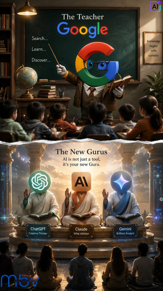 MyBlogVlog1's tweet photo. #GuruPurnima
🌕 Guru Purnima 2026 | From Search to Wisdom: AI as Your Learning Companion 🤖📚
Happy Guru Purnima! 🙏
Hashtags
#GuruPurnima #HappyGuruPurnima #ArtificialIntelligence #ChatGPT #FutureOfLearning  #gurukripa https://t.co/C2Jnxfwava
