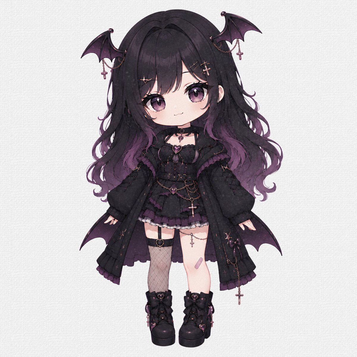 vespera__vt's tweet photo. Final colored version is here! 🖤

My little gothic chibi queen is finally complete~

Bat wings dark vibes crosses and all the spooky cute details 

#DigitalArt #ChibiGirl #OriginalCharacter #Vesperaart https://t.co/UzPebWi0Gd