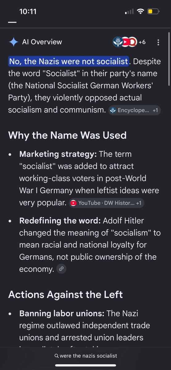 Pattonkesselrin's tweet photo. @Pappy0655749096 Here is literally a single google search.  They also invaded the Soviet Union, a former ally, and put communists and socialists from every country they invaded in concentration camps.  Doesn’t sound like they liked socialists. https://t.co/VGwbvj1Np6