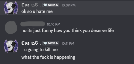 bunn1zz's tweet photo. why does everyone want me dead whst the fuck https://t.co/Dpu4za6mJL
