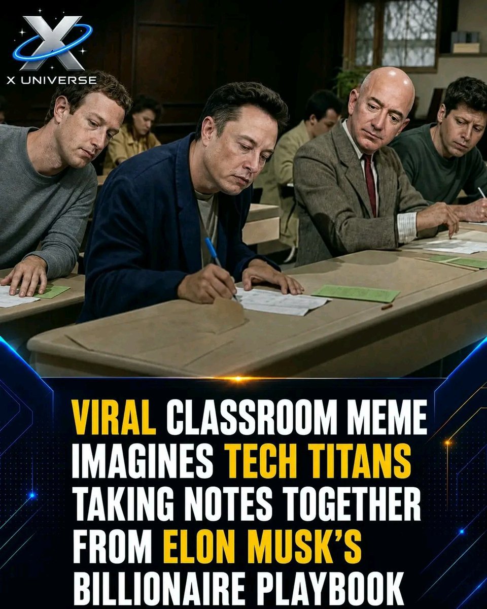 TheFinestSoul's tweet photo. If these tech billionaires were in the same classroom, who do you think would finish at the top? 📚💡

🅰️ Elon Musk 🚀
🅱️ Mark Zuckerberg 👨‍💻
🅲️ Jeff Bezos 📦
🅳️ Someone Else 🤔 https://t.co/zzmxJPScps