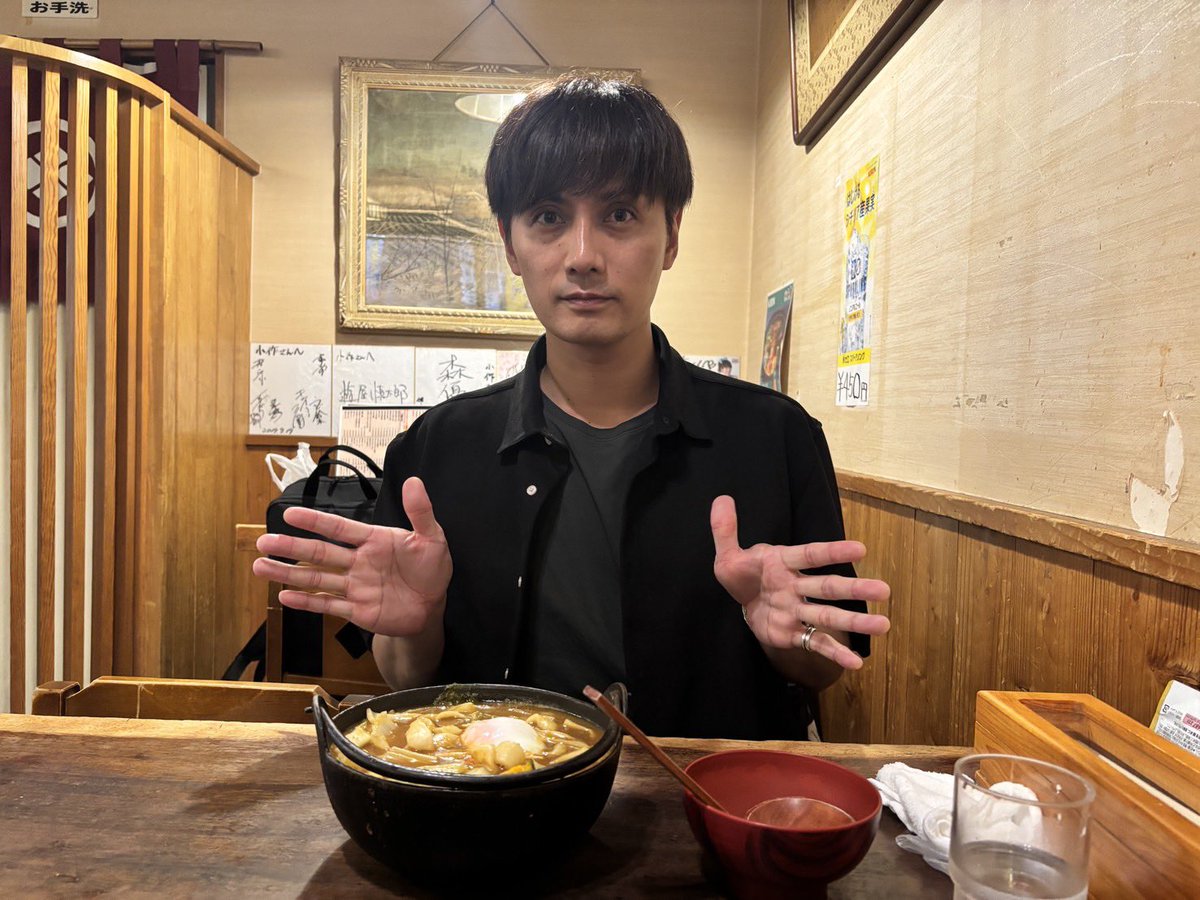 kazuki_kato1007's tweet photo. #TFC2026 本日は山梨！甲府にくるといつも訪れる小作さん🍲今回はカレーほうとうにしてみた😙
駅前の信玄様は相変わらずおっきいですねぇ〜！昨日はあいにくの天気でしたが今日は🌞！みんな熱中症対策をして会場まで気をつけて来てね🎤 https://t.co/7bumO03D3V