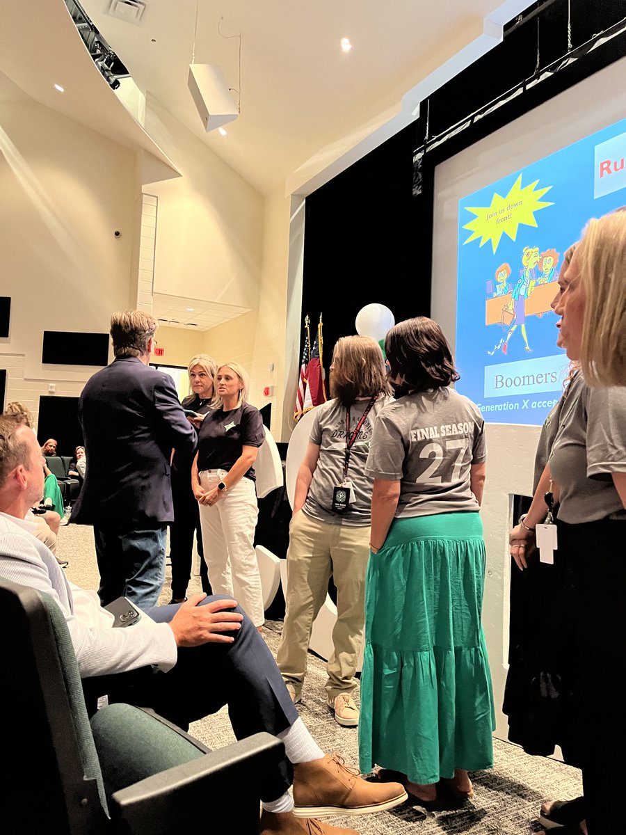 DrThomasPCSD's tweet photo. Exciting morning in Pickens at our District Kickoff! Thanks to keynote Tim Clue for his message on the power of connection! Thanks to alumni speaker Dale Morrissey for sharing how a PHS teacher changed her life! Fantastic start to the year! #Elevate #StartFast #DragonNation https://t.co/8RpQ6H3SFk