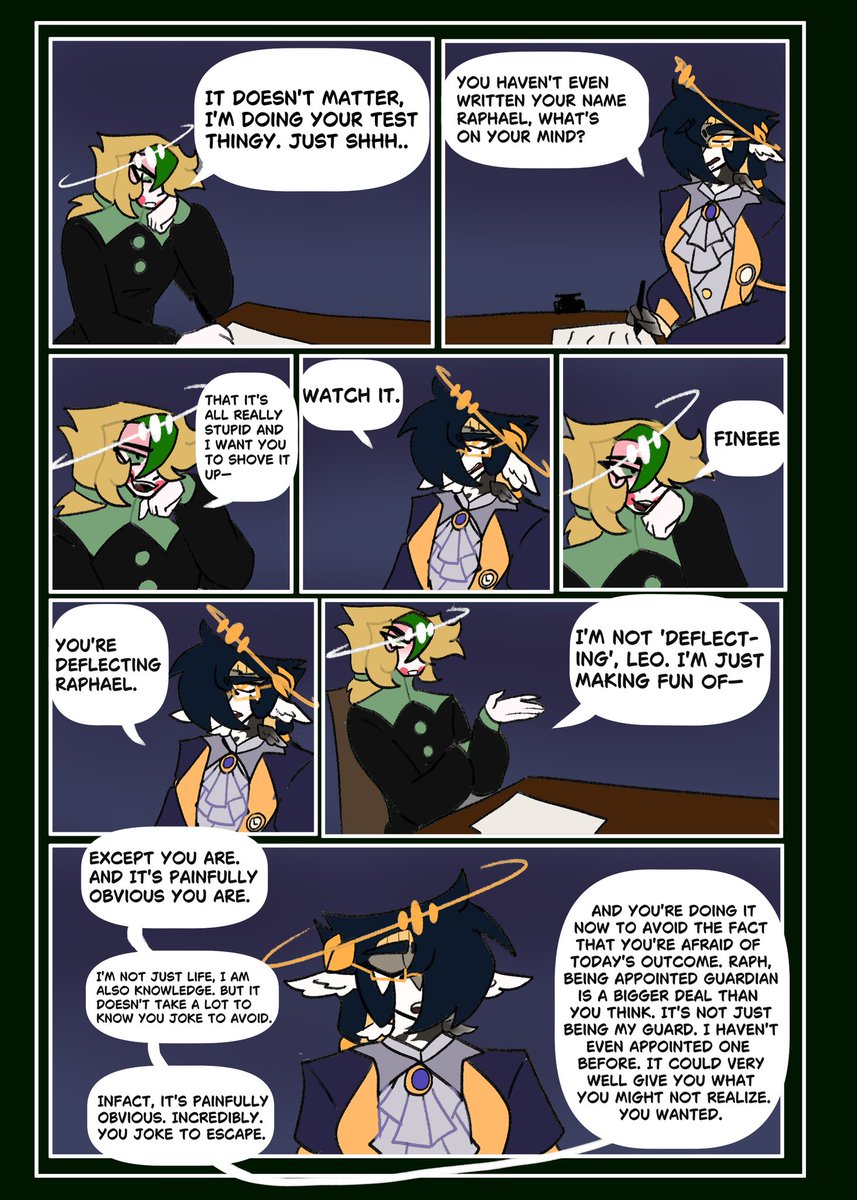 StarryNeon_'s tweet photo. Part one of Raphael's lore, his lore is more or less inspired !! But most is its original ideas. #oc #MorningStar #hazbinhoteloc https://t.co/lmie77pZLZ