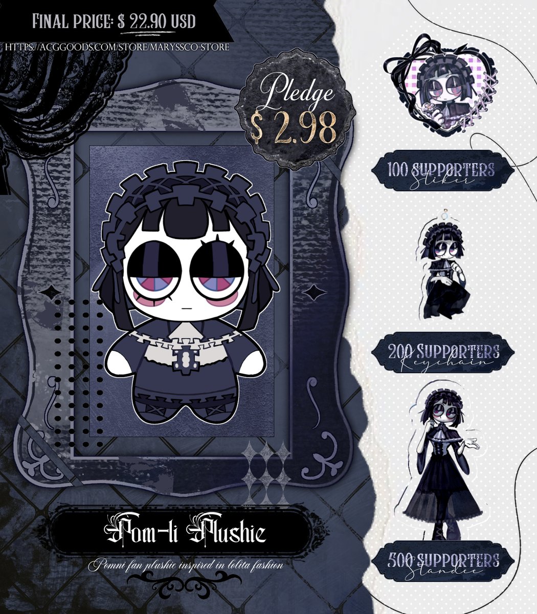 Maryssco's tweet photo. FINALLY IS HERE.ᐟ
Pledge this Pomni plushie inspired by Goth Lolita fashion!<3
🥺 i need at least 100 supporters to this plushie become real

MORE INFORMATION AND LINKS BELOW https://t.co/MhN3e4Q57e
