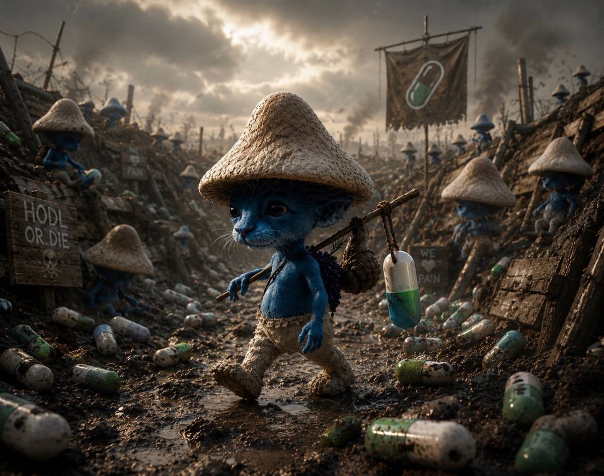 RealSmurfCatOG's tweet photo. $Smurfcat is here for the trenches https://t.co/R3Y4h8glOF