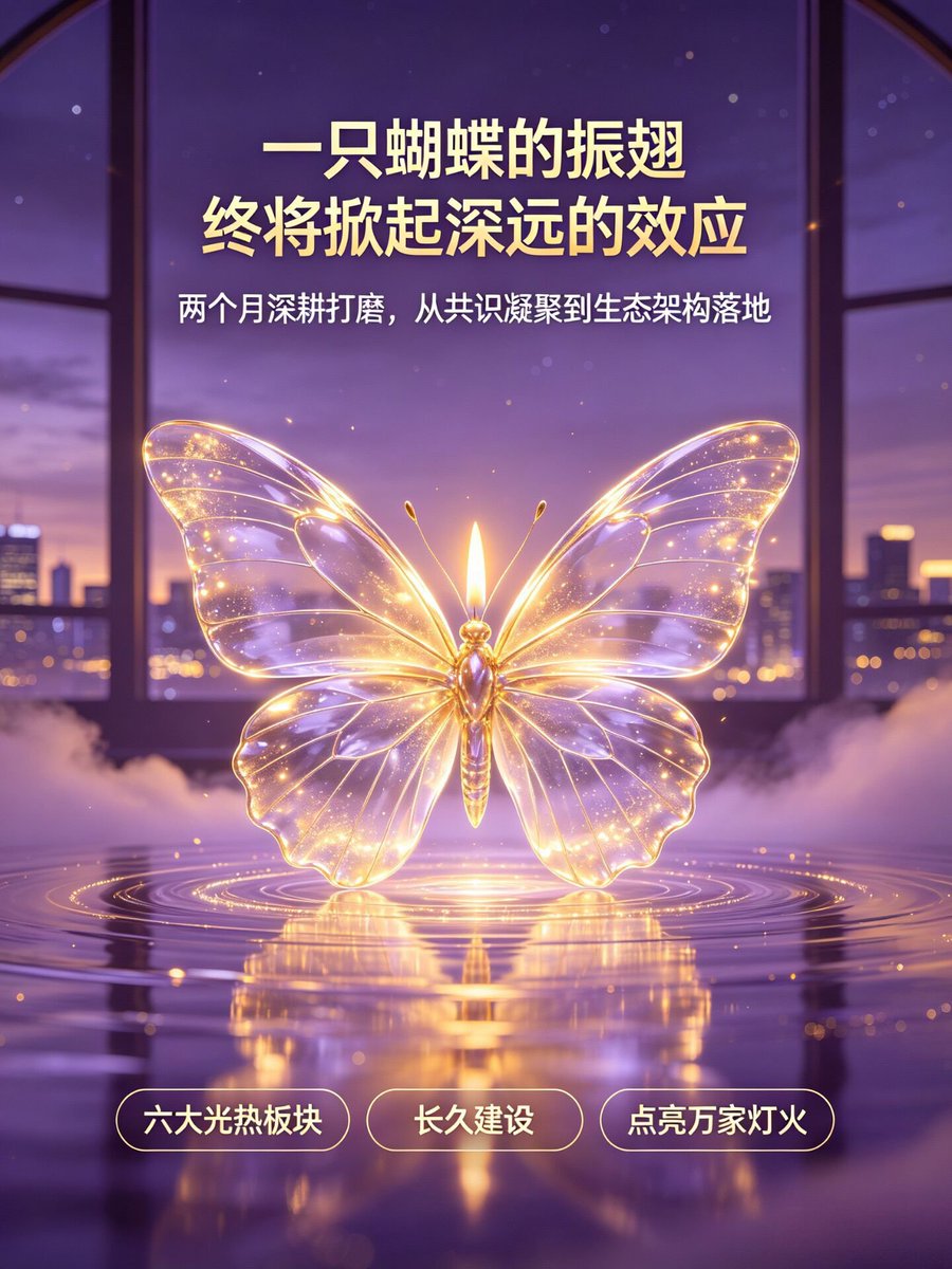 Harry1910422's tweet photo. 两个月深耕打磨，从共识凝聚到生态架构落地。
一只蝴蝶的振翅，终将掀起深远的效应。
烛蝶 CB 携六大光热板块全新亮相，以长久建设回应市场喧嚣，点亮万家灯火。
📱 客服QQ： 1085511828 
🔗 CA：  0xd32cf021e22b6011055d7d8fd29c33e08fb87777
#CB #光热生态 #Web3 https://t.co/D1nNXTo0XK