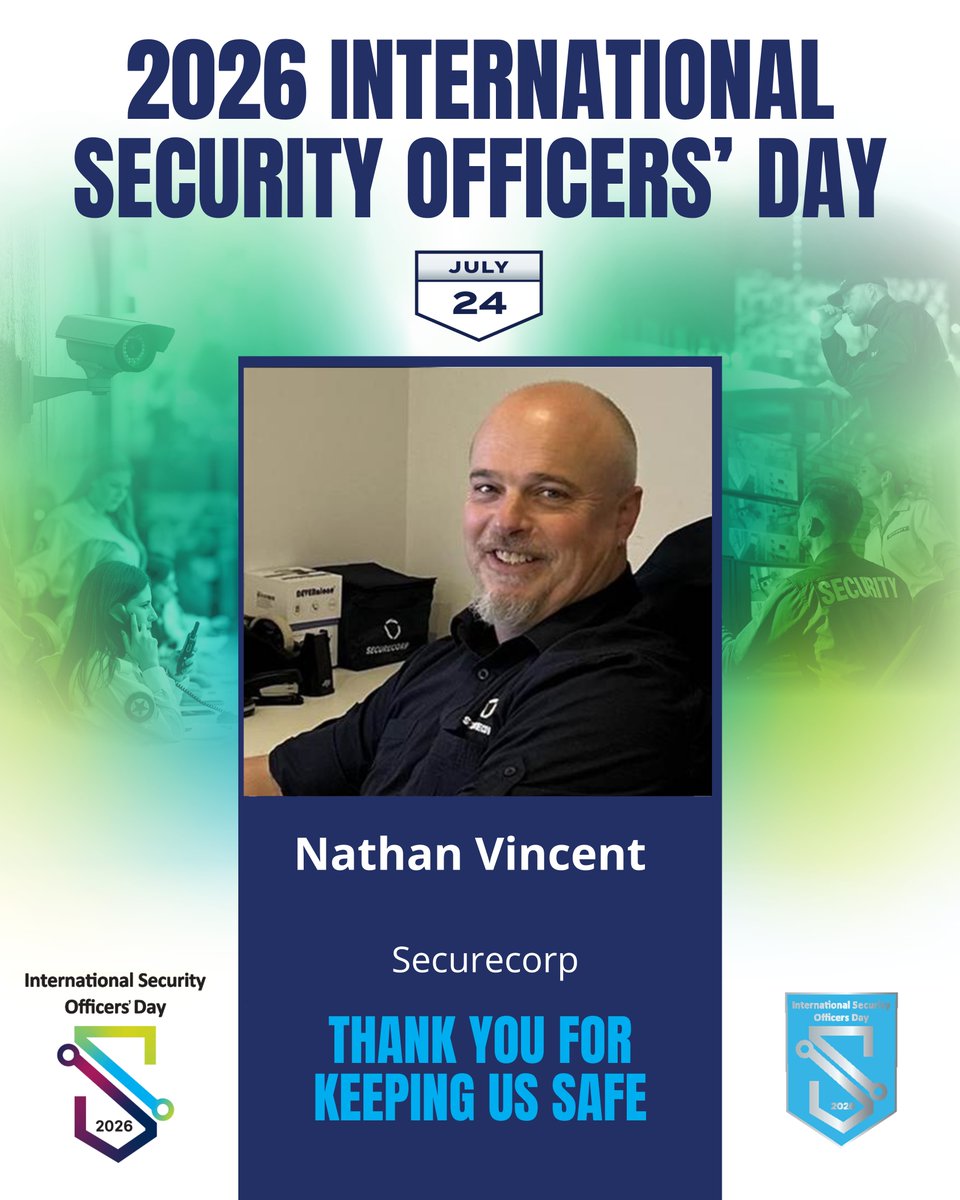asial_au's tweet photo. Meet Nathan Vincent, Monitoring Services Manager at Securecorp, Melbourne, VIC - spotlight Security Officer in celebration of #InternationalSecurityOfficersDay.
Thanks for keeping us safe!
#ISOD #ThankYouSecurityOfficers #ASIAL #ASIALMember #Security #SecurityIndustry https://t.co/G6yGRMDX4y