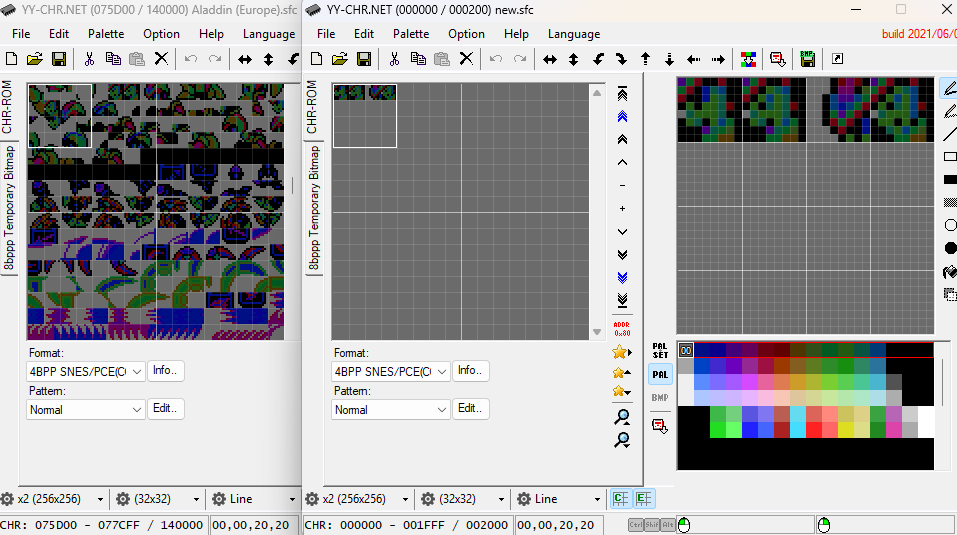 Protodude's tweet photo. Cybersqueak, a user on the Hidden Palace Discord, discovered that the European version of Aladdin for SNES contains leftover data from a pre-release build of Mega Man X.

The four sprites shown on the far right are unused and do not appear in the final game. https://t.co/YDnCG1snyj