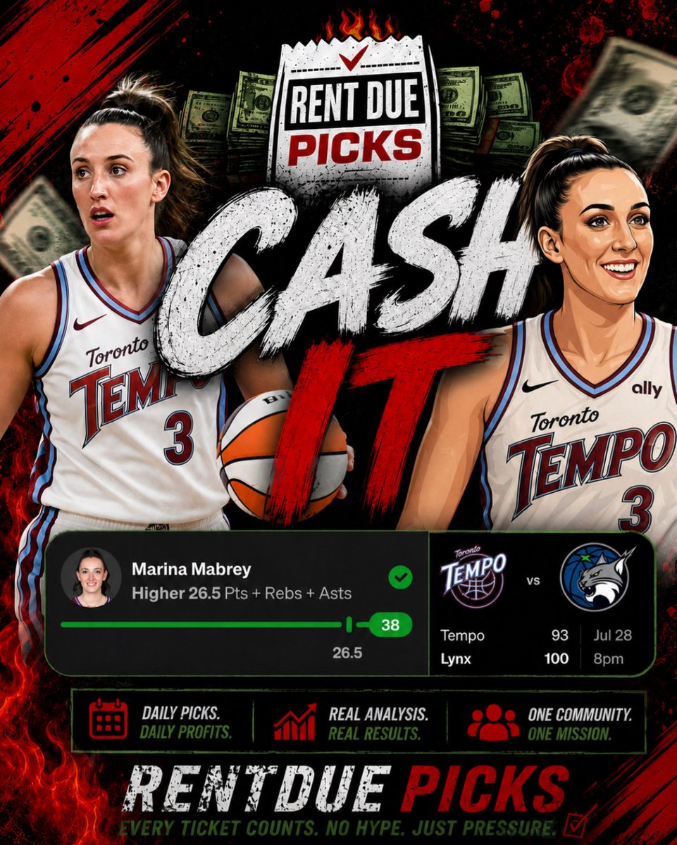RentDuePickz's tweet photo. Cash the WNBA POTD ⭐️

Absolute Nuke☢️☢️☢️

Money Mabrey shows us exactly why she’s an all star and a top player in this league! Stop watching the wins build up from the sidelines &amp; Join the RentDueFamily ASAP! 📈 Profit Daily💰

#RentDuePickz #Gambling𝕏 #WNBA #POTD https://t.co/zPKuw00AsV