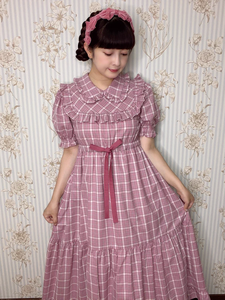 mariapipi マリアピピCheck Organdy Dress 青木美沙子 青木美沙子が