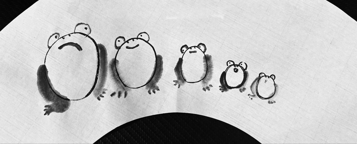 senzyu3's tweet photo. かえるたち。
 #イラスト #墨絵 #水墨画 #かえる #兄弟
 #絵描きさんと繋がりたい https://t.co/pAMw1W0WDE