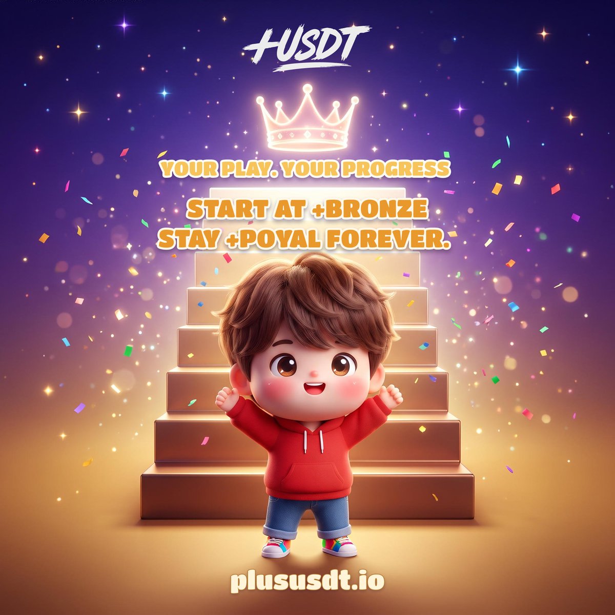 plususdt's tweet photo. The +VIP Program includes 7 tiers, starting at +Bronze. Progress is based on KYC verification and cumulative valid betting activity, and +Royal remains permanent once achieved. #PlusUSDT #VIPProgram https://t.co/vsvY3jMaPQ