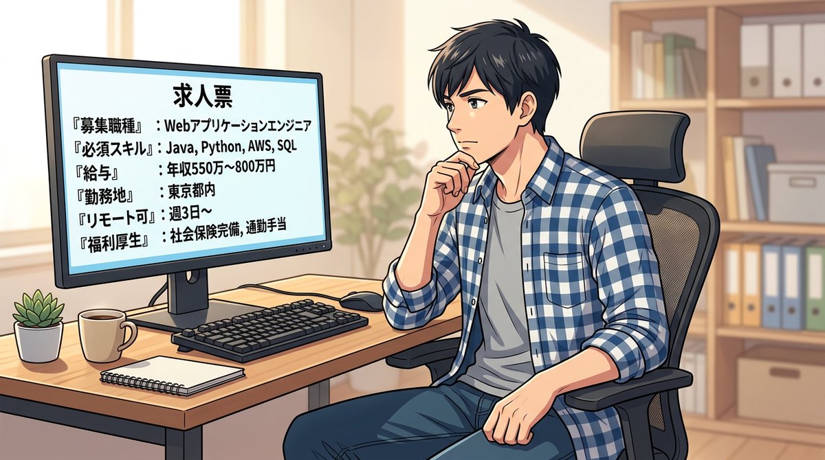 engineer_kun's tweet photo. 現役ITエンジニアの方に質問です。

求人票を見るとき��最初に確認する項目は何ですか？

採用担当として、とても気になります。 https://t.co/IscicGNKOi