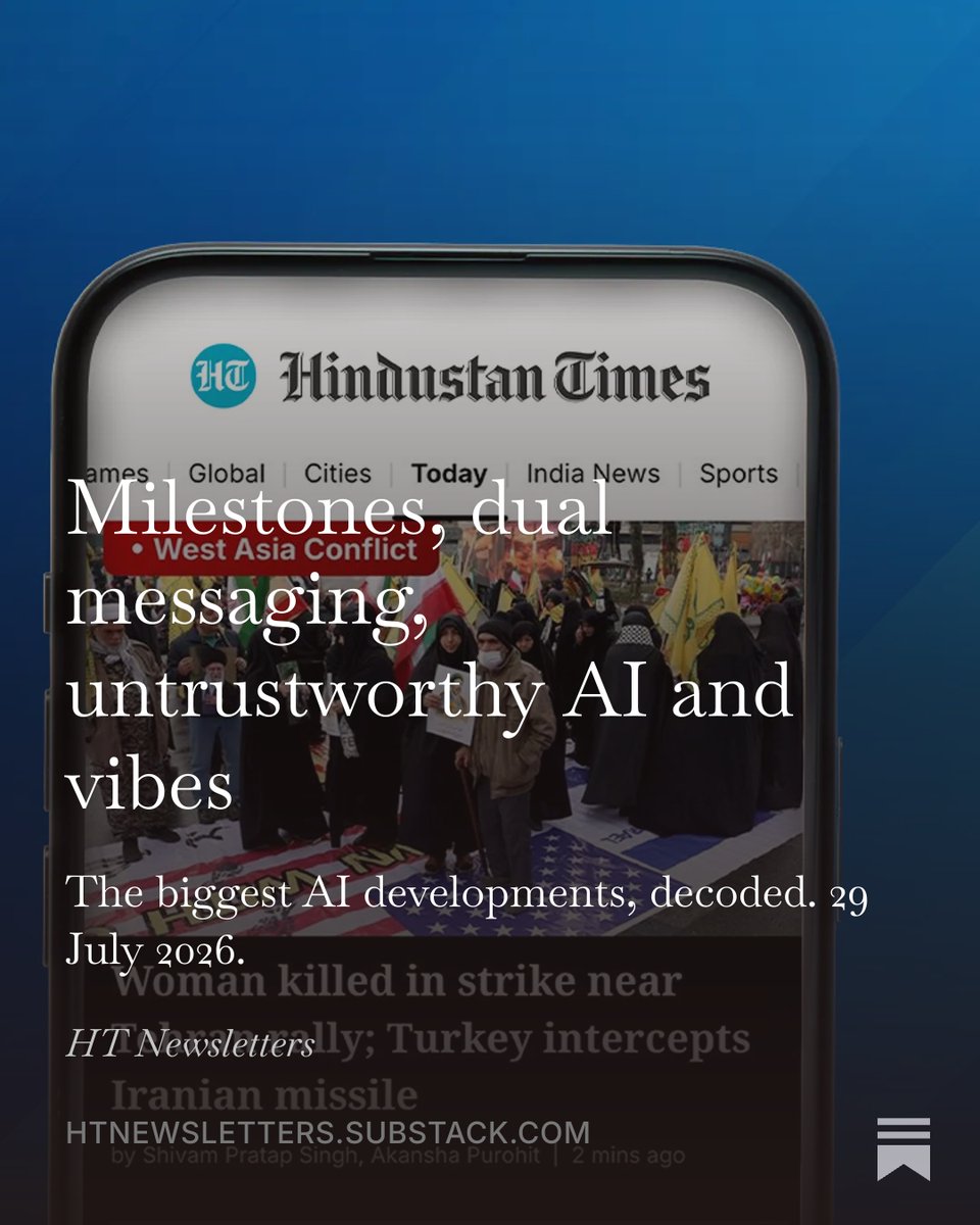 HindustanTimes's tweet photo. Neural Dispatch 

 🤖 AI turns 1 at Neural Dispatch 🎉
⚠️ Nvidia’s “open weights” claims questioned
🚨 OpenAI PR vs reality?
📱 Meta’s AI pitch: all vibes, little substance     

— This week, @vishalmathur85 covers it all.

Read and subscribe here:
https://t.co/jOgLrWUFs7 https://t.co/wFsulU3o70