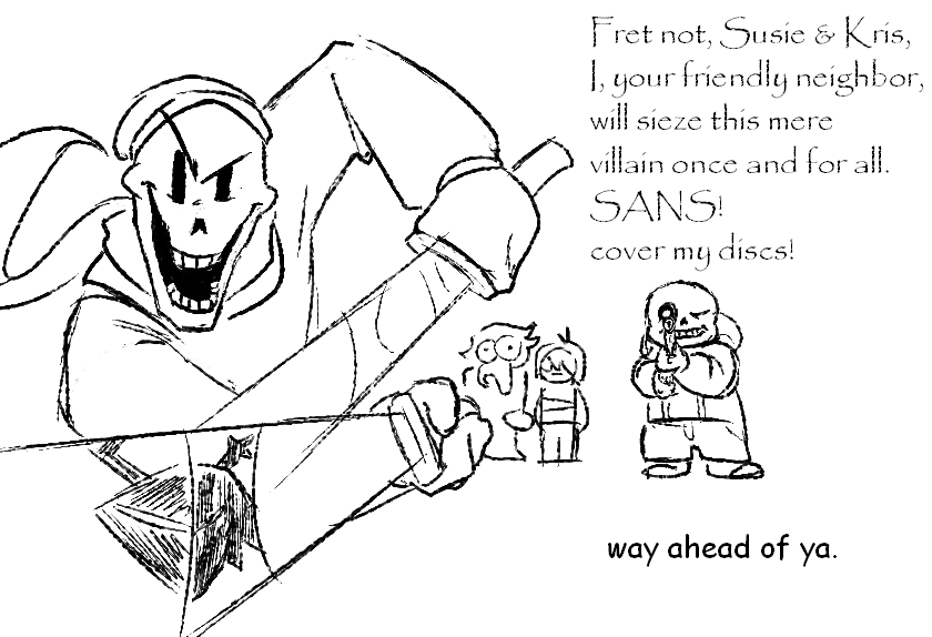 M_boi9798's tweet photo. the skelebros vs the knight https://t.co/SW9DakU03C