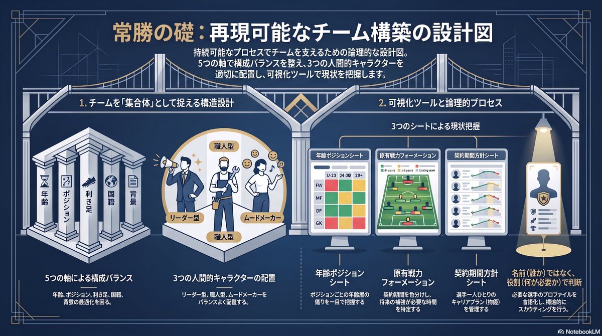 soccerugfilez's tweet photo. 昨日の　浦和レッズ Talk on Together 2026/27　における堀之内SDのプレゼンをAIに見せて各タームをインフォグラフィック化させると、こうなりました https://t.co/792fGgXv5H