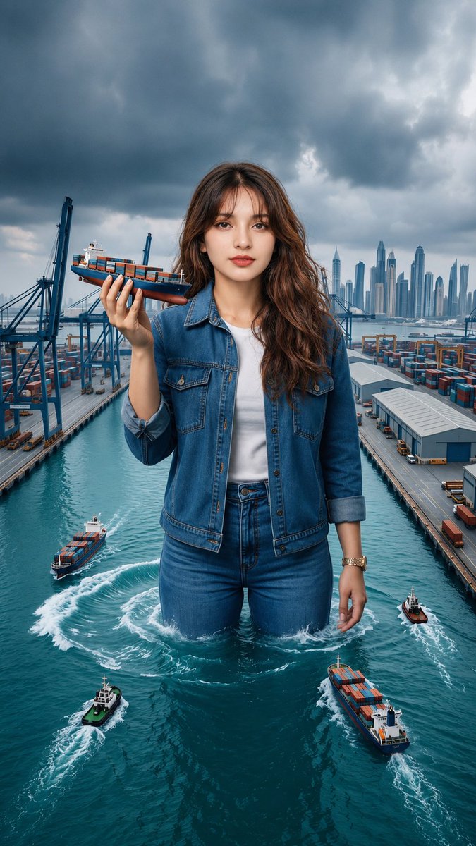Shipping Port and Manga Collage Mashup
