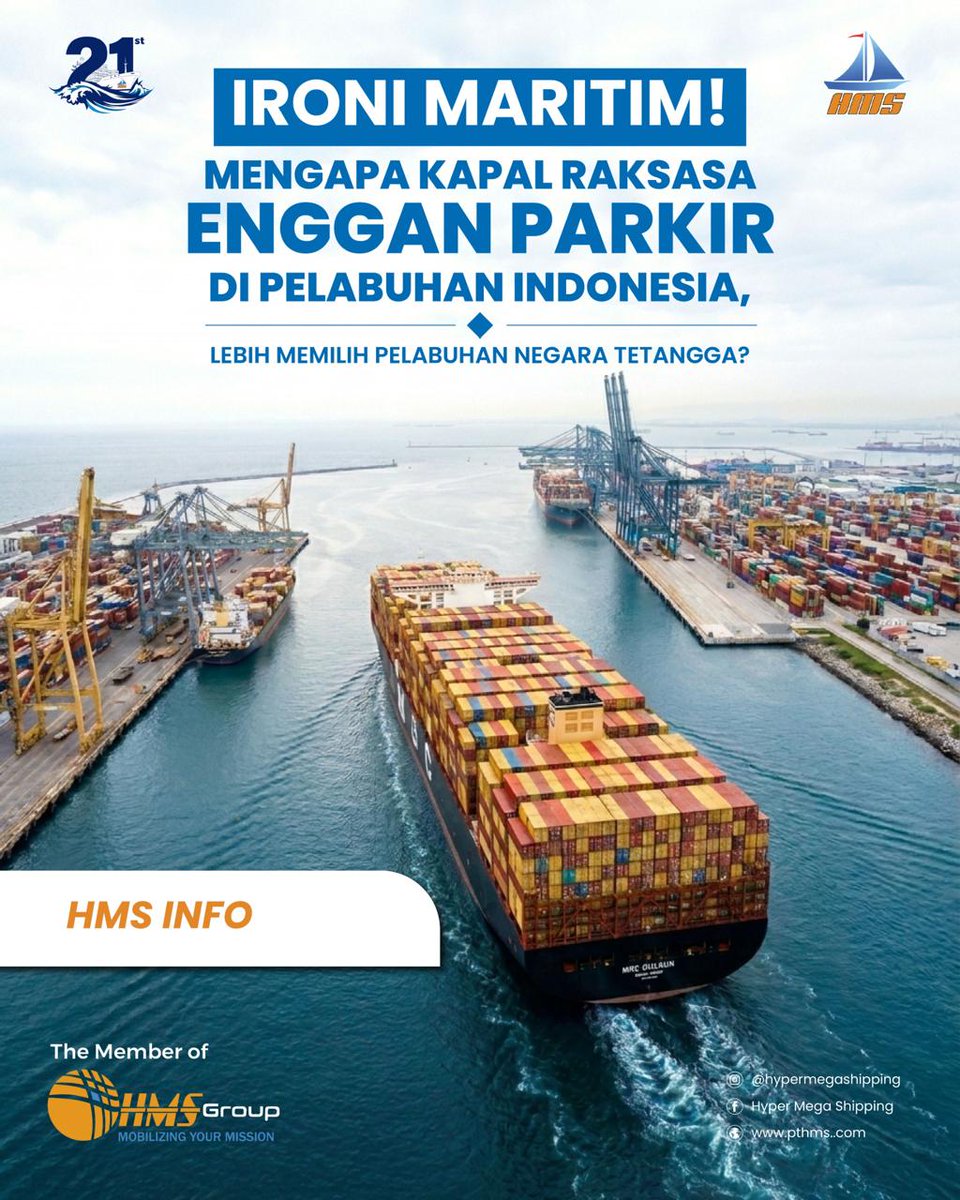 hypermegaship's tweet photo. Ironisnya, Indonesia berada di jalur pelayaran tersibuk dunia, tetapi belum menjadi pilihan utama kapal-kapal raksasa. Mengapa bisa begitu?

Swipe untuk mengetahui faktor-faktor yang memengaruhi daya saing pelabuhan Indonesia. 👉

#pelabuhanindonesia #jalurmaritim #duniapelayaran https://t.co/7K4cEwL96x