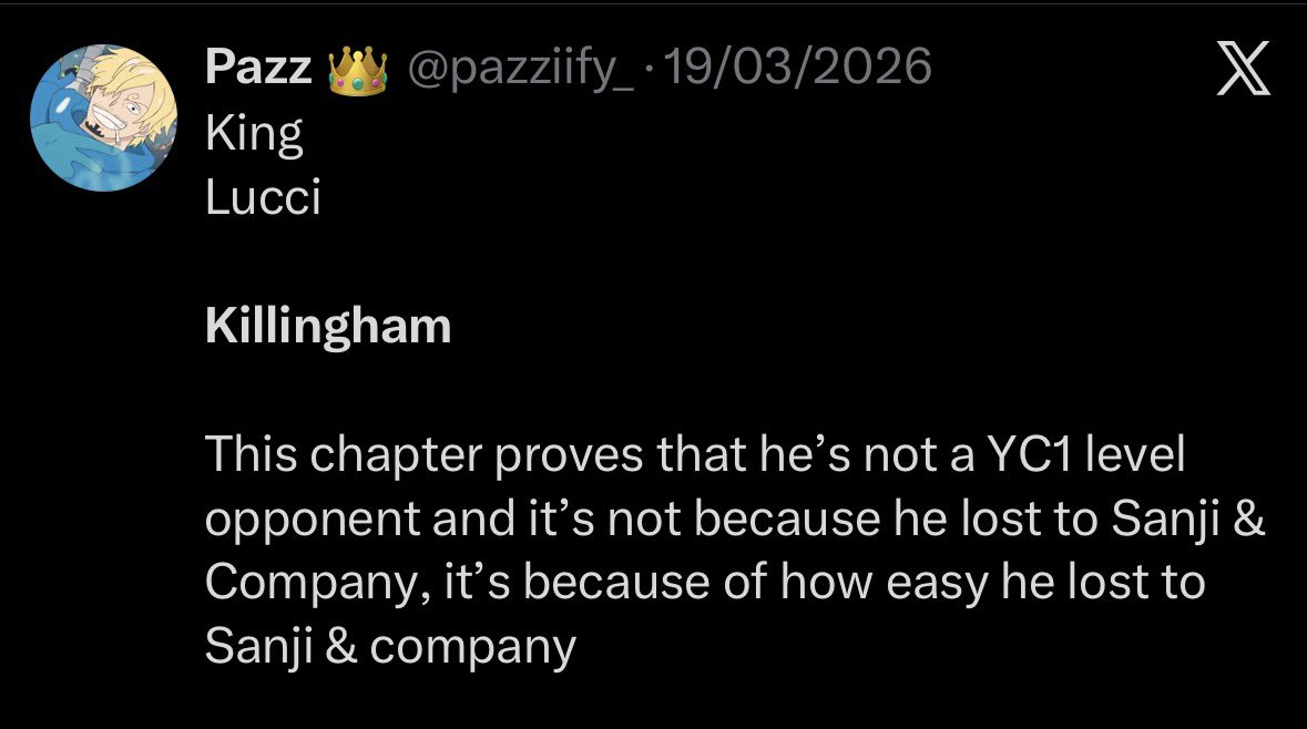 Maitrxya's tweet photo. @pazziify_ Do you think we can’t see your tweets Ngga?

It’s neither the same Sommers ppl said were ass and not the same Killingham u weren’t gassing but apparently it’s only Zoro fans switching up? 

Clown shit https://t.co/IlVmYAEMmA