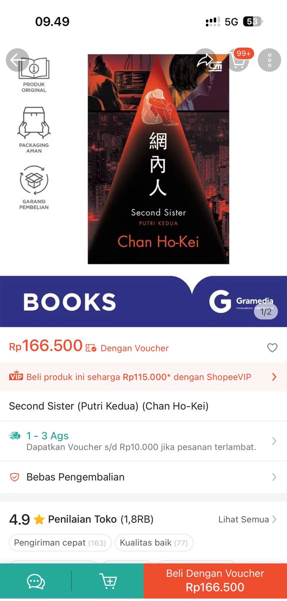 tinybeadss's tweet photo. @wiznkys @inkfinitea Hi kak Eyin! Sebelumnya terima kasih yaa karena udah mengadakan give away, semoga kmu lancar terus rejekinya 🌸

Kalau rejeki ak, ak tertarik bngt untuk buku Second Sister oleh Chan Ho - Kei. Sebagai CTM lovers, ini wishlistku karena banyak lihat review positif atas buku ini🥰 https://t.co/6zhKC26ZzF