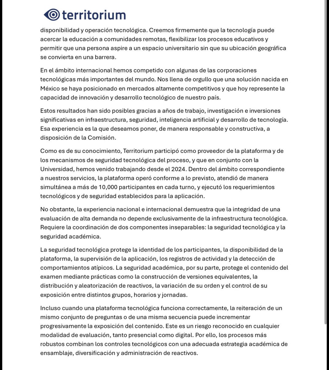 beltrandelrio's tweet photo. La empresa Territorium pide ser recibida por la comisión técnica de la UNAM para  “presentar los elementos que obran en nuestro poder, responder las preguntas de sus integrantes y colaborar en todo aquello que resulte útil para el cumplimiento de su encomienda”. https://t.co/5RS3aeZo5C