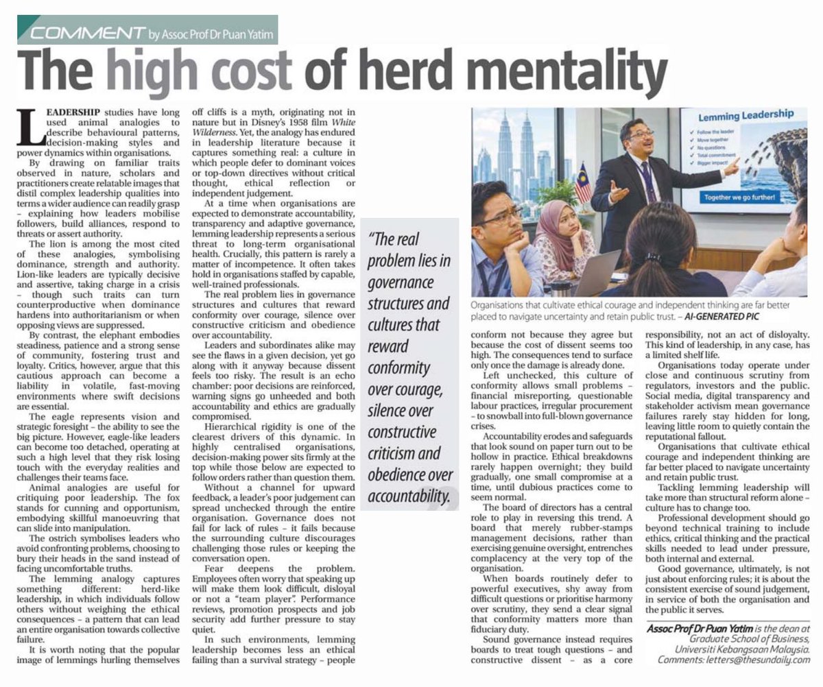 ukm_my's tweet photo. 5. Rakyat Kita Dah Lama Bersabar (Harian Metro)
6. The High Cost Of Herd Mentality (The Sun)

#UKMDiMedia
#UKMNewsClipping
#UKMNews https://t.co/SQ5XuSo4NT